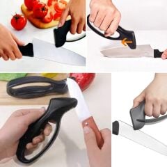 KanguruMarkt® Kolay Tutuş Saplı Paslanmaz Çelik Manuel Bıçak Bileme Aleti
