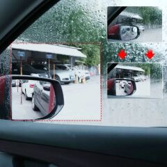 KanguruMarkt® 4 Parça Yan Aynalar ve Yan Camlar İçin Araç Ayna Yağmur Kaydırıcı ve Cam Buğu Önleyici Film Seti