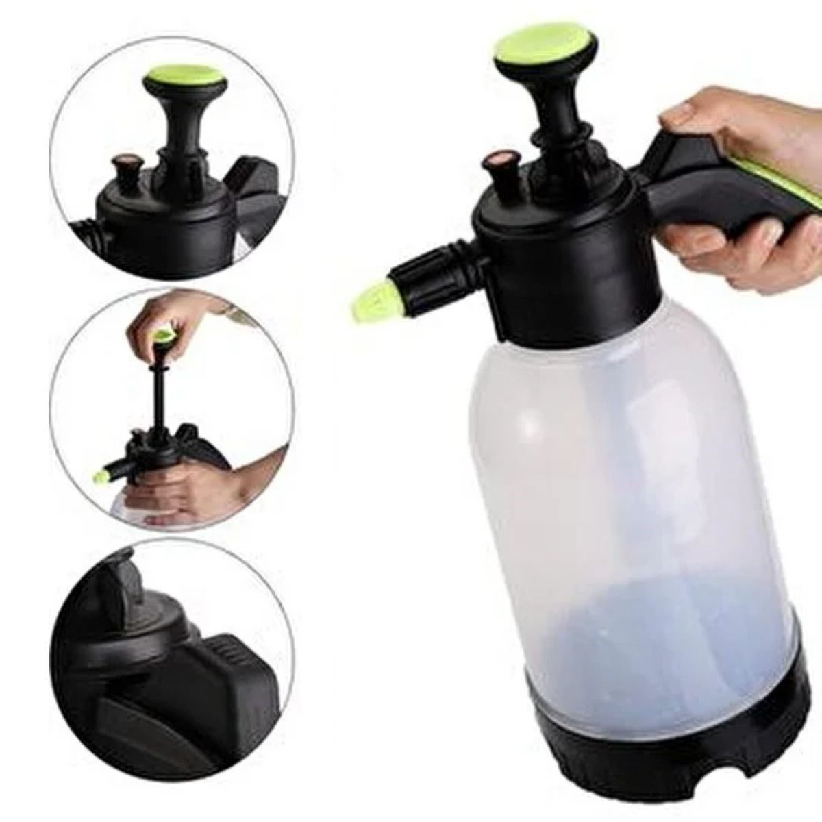 KanguruMarkt® 2 Başlıklı Oto Köpük, Su Püskürtme ve Bitki Bakım Sulama Aleti Oto Yıkama Spreyi 2 Litre