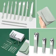 KanguruMarkt® Kendiliğininden Çantalı Seyahat Tipi 16 Parça Manikür Pedikür Seti