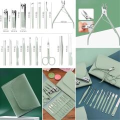 KanguruMarkt® Kendiliğininden Çantalı Seyahat Tipi 16 Parça Manikür Pedikür Seti