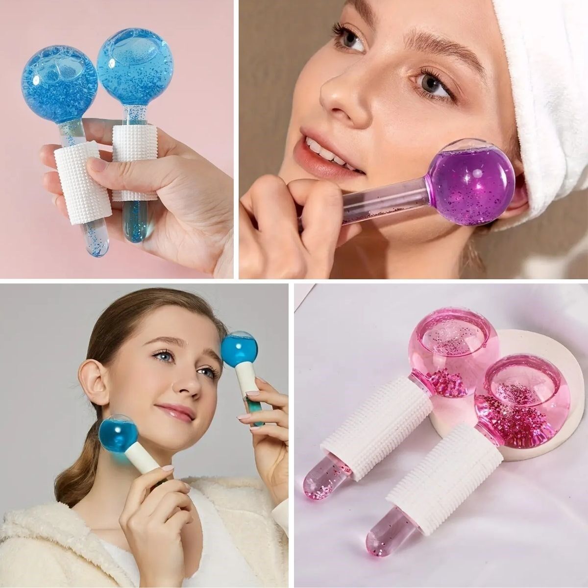 KanguruMarkt® Buz Küre Yüz ve Göz Soğuk Masaj ve Terapi Topu Leke Önleyici Cilt Bakımı Göz Altı Terapi Topları