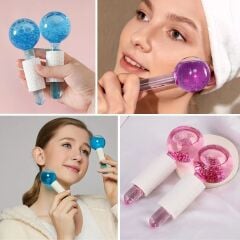 KanguruMarkt® Buz Küre Yüz ve Göz Soğuk Masaj ve Terapi Topu Leke Önleyici Cilt Bakımı Göz Altı Terapi Topları