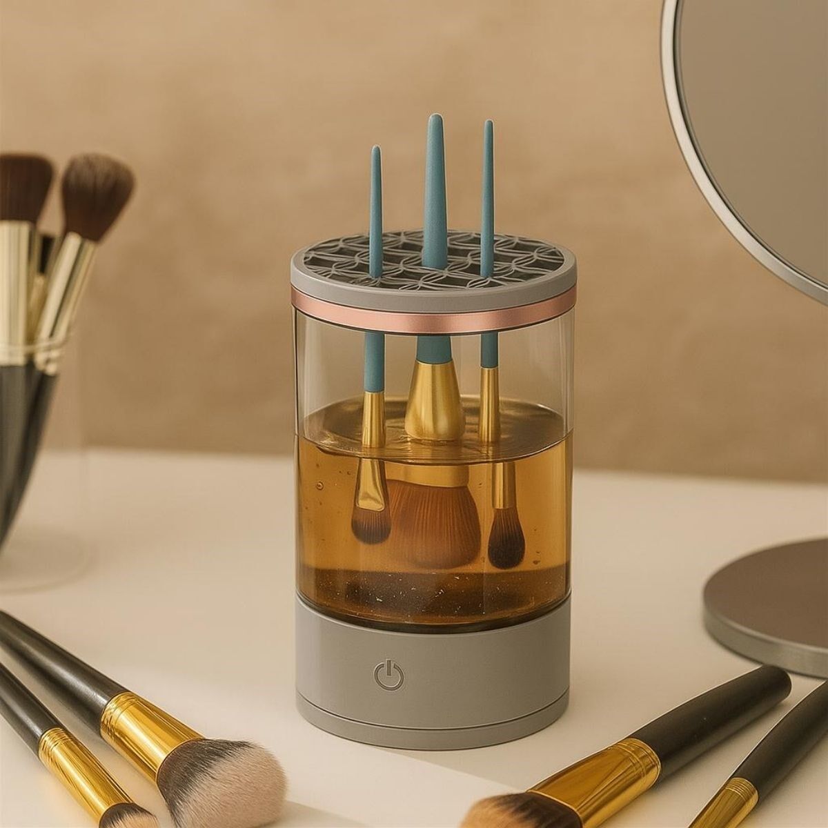 KanguruMarkt® USB Şarjlı Makyaj Fırçası Temizleyici Aparat Hızlı Kurutmalı, Çok Yönlü Fırça Temizleyici