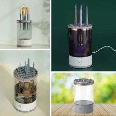 KanguruMarkt® USB Şarjlı Makyaj Fırçası Temizleyici Aparat Hızlı Kurutmalı, Çok Yönlü Fırça Temizleyici
