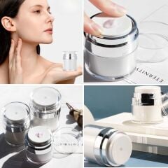 KanguruMarkt®  Hava Pompalı Doldurulabilir Vakumlu Krem,Fondoten Sıvı Kozmetik Ürün Şişesi