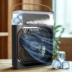 KanguruMarkt® Taşınabilir 3 Farklı Mod Ayarlı 7 Farklı Led Işıklı Sulu Soğutmalı Taşınabilir Masaüstü USB Fan Vantilatör