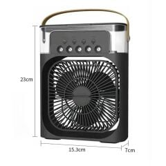 KanguruMarkt® Taşınabilir 3 Farklı Mod Ayarlı 7 Farklı Led Işıklı Sulu Soğutmalı Taşınabilir Masaüstü USB Fan Vantilatör