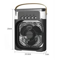 3 Modlu 7 Led Işıklı Sulu Soğutmalı Taşınabilir Masaüstü USB Fan