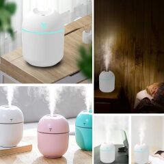 KanguruMarkt® Işıklı Kuru Havayı Azaltan ve Aromaterapi Deneyimi Sunan Hava ve Oda Nemlendirici