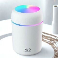 KanguruMarkt® Usb Rengarenk Işıklı 300 ml Ulrasonik Hava Nemlendirici Buhar Makinesi Ve Hava Aroma Difüzörü