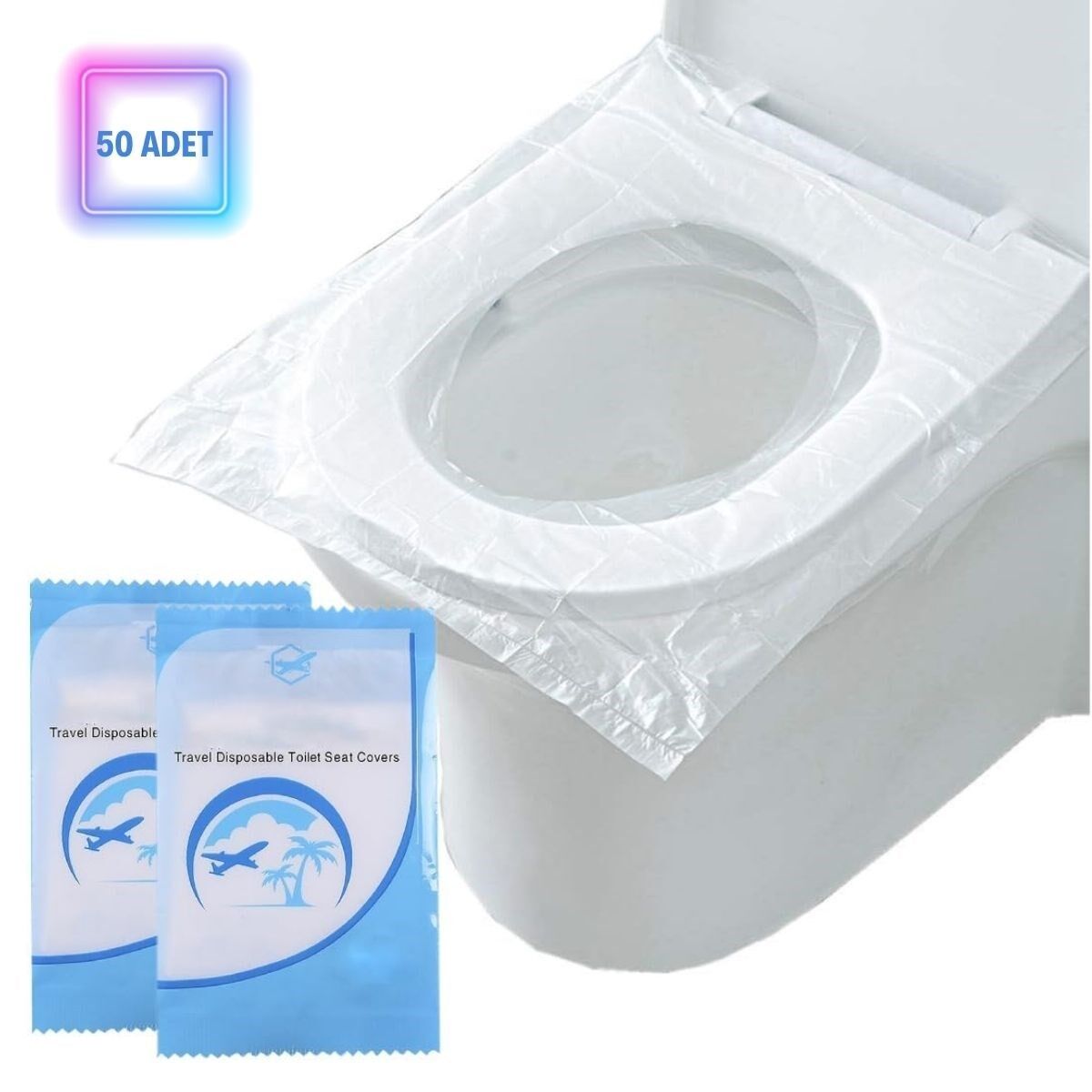 KanguruMarkt® 50 Adet Kullan At Pratik Kullanımlı Hijyenik Klozet Kapağı Poşeti