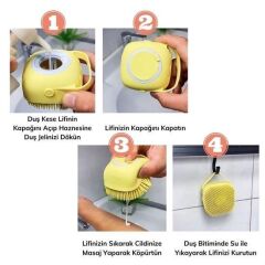 Yumuşak Silikon Esnek Jel Hazneli Masaj Fonksiyonlu Duş Lifi