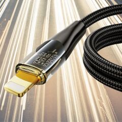 KanguruMarkt® Led Işık Uçlu Sağlam İp Kablolu USB to Lightning Hızlı Şarj Kablosu