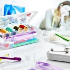 KanguruMarkt® Çift Taraflı Bölmeli Hobi Dikiş Kutusu Ardunio Malzeme Kutusu