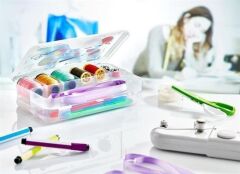 KanguruMarkt® Çift Taraflı Bölmeli Hobi Dikiş Kutusu Ardunio Malzeme Kutusu