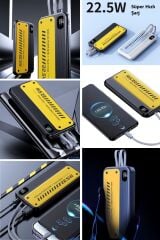 KanguruMarkt® 10000 mAh Hızlı Şarj Özellikli Aynı Anda 4 Cihazı Şarj Edebilen Powerbank