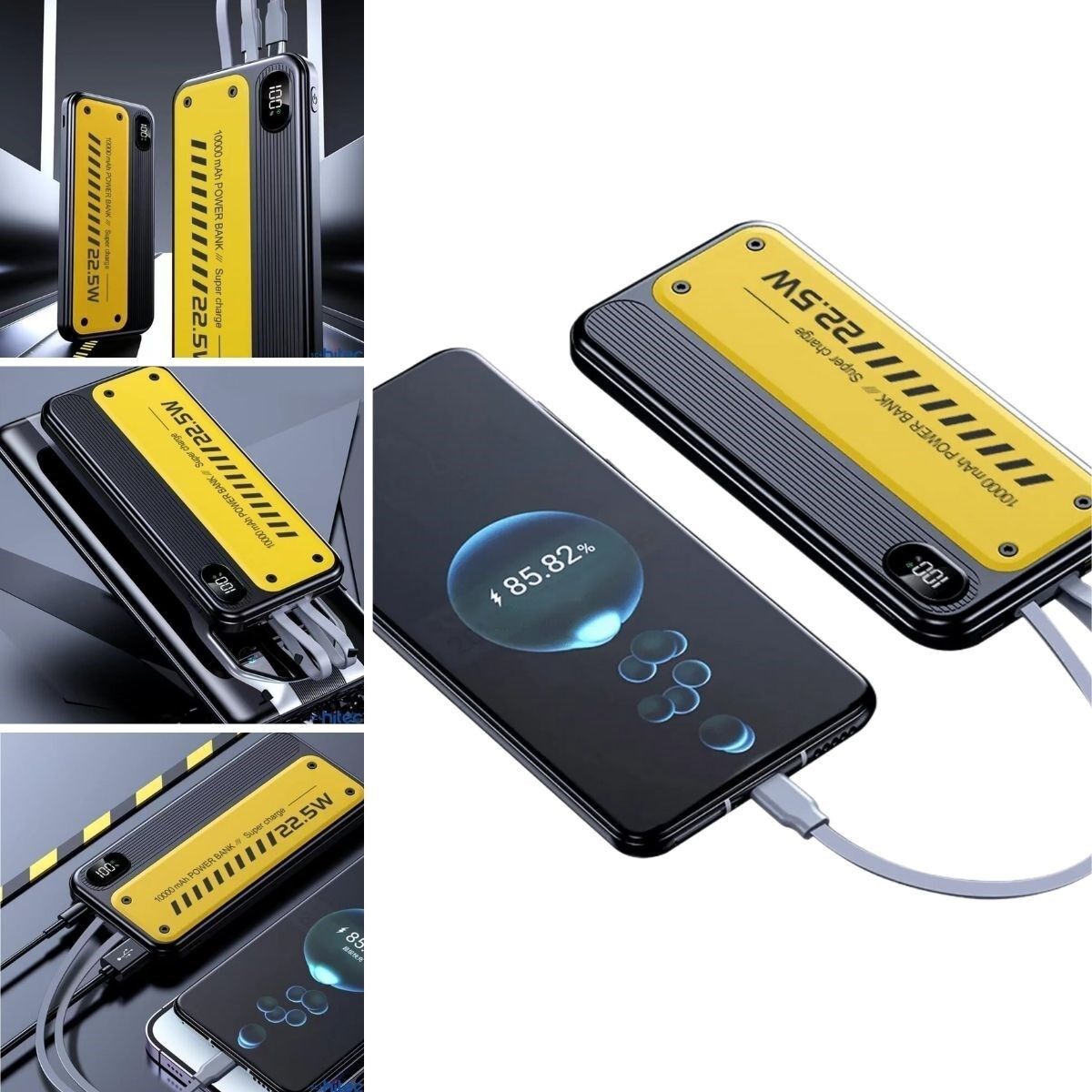 KanguruMarkt® 10000 mAh Hızlı Şarj Özellikli Aynı Anda 4 Cihazı Şarj Edebilen Powerbank