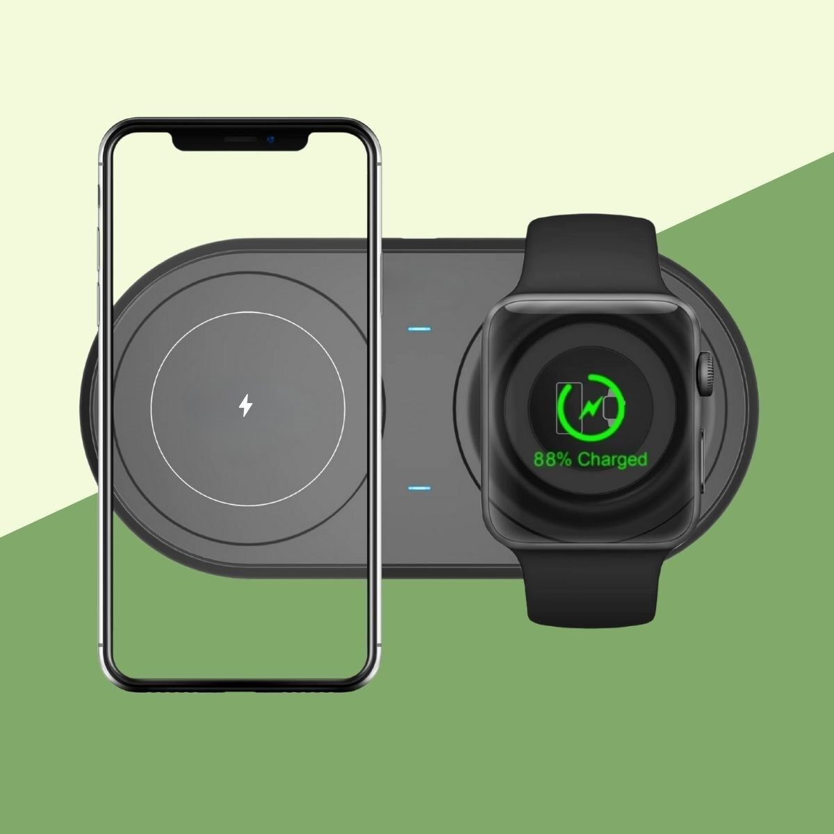 KanguruMarkt® 2si 1arada Kablosuz Saat,Kulaklık ve Telefon Hızlı Şarj Etme Aparatı