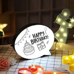 KanguruMarkt® Kalemle Yazılabilen Konuşma Balonu Görünümlü Işıklı Mesaj Panosu