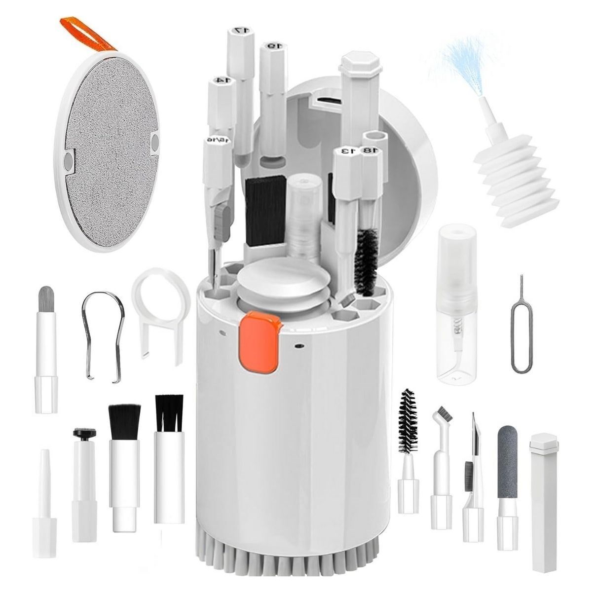 KanguruMarkt® 20 Parça Çok Fonksiyonlu Bilgisayar Temizleme Seti Klavye Cep Telefonu Kulaklık Temizleme Kalemi Toz Alma Multi Temizlik Kiti 20in1