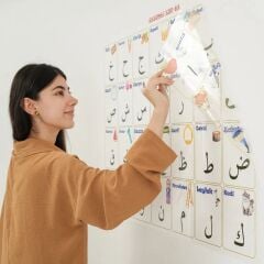 KanguruMarkt® 70x100 cm Statik Kağıt Elif-Ba Öğrenme Tahtası