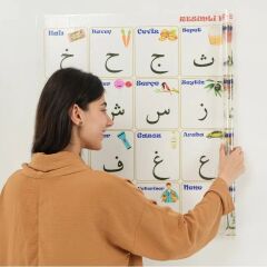 KanguruMarkt® 70x100 cm Statik Kağıt Elif-Ba Öğrenme Tahtası