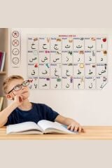 KanguruMarkt® 70x100 cm Statik Kağıt Elif-Ba Öğrenme Tahtası