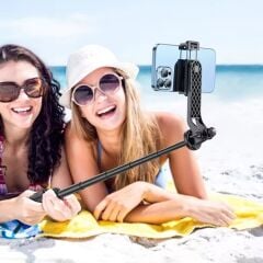 KanguruMarkt® Fotoğraf Makinası ve Telefon Takılabilen 2si 1 Arada 2.2m Uzayan Selfie Çubuğu Kumandalı Tripod