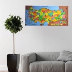 KanguruMarkt® Renkli Türkiye Haritası Manyetik Yapıştırıcı Gerektirmeyen Duvar Stickerı 118 CM * 56 CM