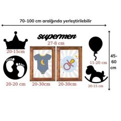 Supermen Dekoratif Duvar Süsü Hediye Pano Sticker Seti