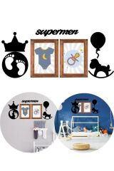 Supermen Dekoratif Duvar Süsü Hediye Pano Sticker Seti