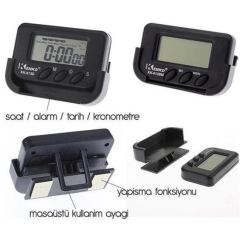 KanguruMarkt® Ev ve Araç Tipi Dijital Saat Kronometreli Alarmlı Pilli Saat