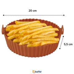 KanguruMarkt® Renkli Isıya Dayanıklı Yıkanılabilir Silikon Fırın Ve Airfryer Yuvarlak Model Pişirme Matı 20 Cm