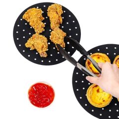 Siyah Isıya Dayanıklı Yıkanılabilir Silikon Fırın Ve Airfryer Pişirme Matı