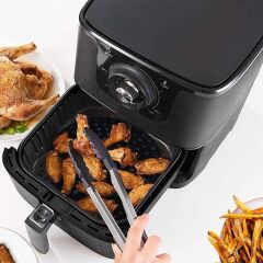 Siyah Isıya Dayanıklı Yıkanılabilir Silikon Fırın Ve Airfryer Pişirme Matı