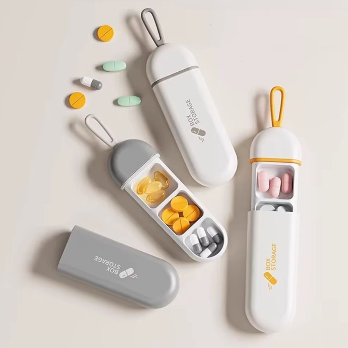 KanguruMarkt® 3 Bölmeli Taşınabilir Seyahat Tipi Hap Saklama Kutusu İlaç Saklama Kutusu