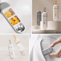 KanguruMarkt® 3 Bölmeli Taşınabilir Seyahat Tipi Hap Saklama Kutusu İlaç Saklama Kutusu