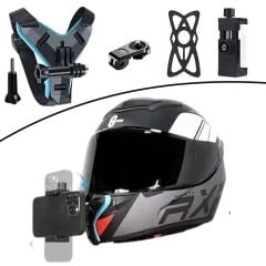 KanguruMarkt® Motorsiklet Kask Önü Takılan Telefon Tutucu Aksiyon Kamerası Takılabilen Aparat