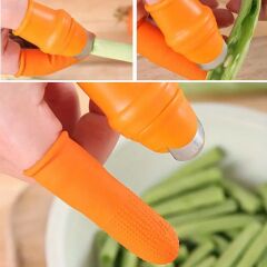 KanguruMarkt® 5 Parça Pratik Parmak Koruyucu 1 Parça Baş Parmak Bıçaklı Eldiven Sebze Meyve Soyucu Kesme Ayıklayıcı Silikon Set