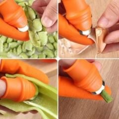 KanguruMarkt® 5 Parça Pratik Parmak Koruyucu 1 Parça Baş Parmak Bıçaklı Eldiven Sebze Meyve Soyucu Kesme Ayıklayıcı Silikon Set