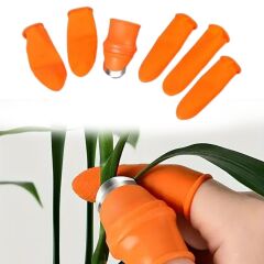 KanguruMarkt® 5 Parça Pratik Parmak Koruyucu 1 Parça Baş Parmak Bıçaklı Eldiven Sebze Meyve Soyucu Kesme Ayıklayıcı Silikon Set