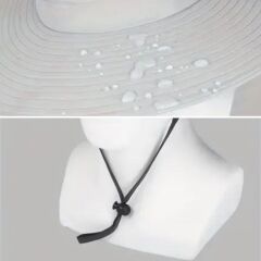 KanguruMarkt® Güneş Koruyuculu Nefes Alabilen Maskeli ve Boyun Kapaklı Geniş Kenarlı Balıkçı Şapkası