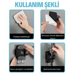 KanguruMarkt®  Kendiliğinden Güçlü Yapışkanlı Askılı Duş Başlık Tutucu