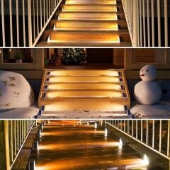 KanguruMarkt®  8 Adet Üçgen  Güneş Enerjisi ile Şarj Olan Dış Mekan Solar Basamak Köşe Lambası