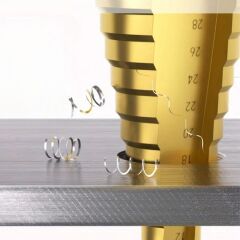 KanguruMarkt®  3 Parça Kademeli Matkap Ucu Paslanmaz Uç Alüminyum Sac Demir Delme Seti