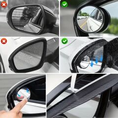 2 Adet Kendinden Aynalı, Karbon Fiber Görünümlü, Yan Ayna Yağmur, kar Koruyucuları