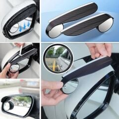 2 Adet Kendinden Aynalı, Karbon Fiber Görünümlü, Yan Ayna Yağmur, kar Koruyucuları