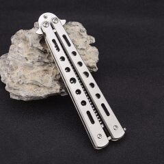 Gri Katlanabilir Paslanmaz Çelik Kelebek Bıçak Tarak