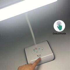 Şarjlı Esnek Başlıklı Dokunmatik 3 Mod Kaymaz Taban Masa Lambası